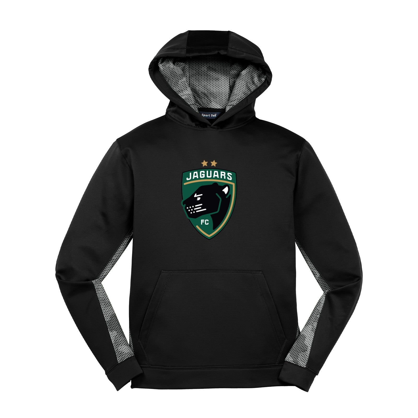 Jaguars Sport-Tek® Youth Sport-Wick® CamoHex Fleece Colorblock Hooded Pullover Printed - Mato & Hash
