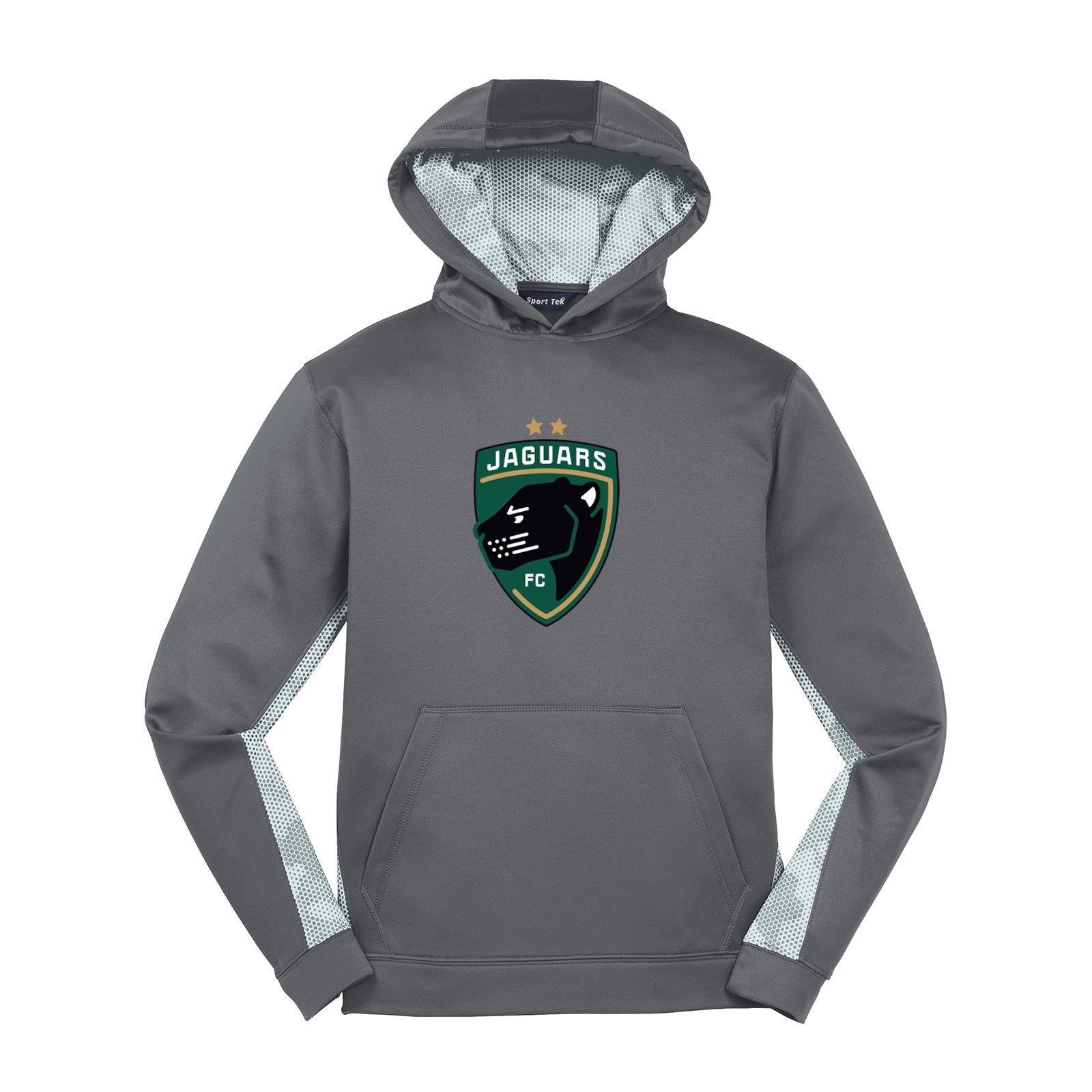 Jaguars Sport-Tek® Youth Sport-Wick® CamoHex Fleece Colorblock Hooded Pullover Printed - Mato & Hash
