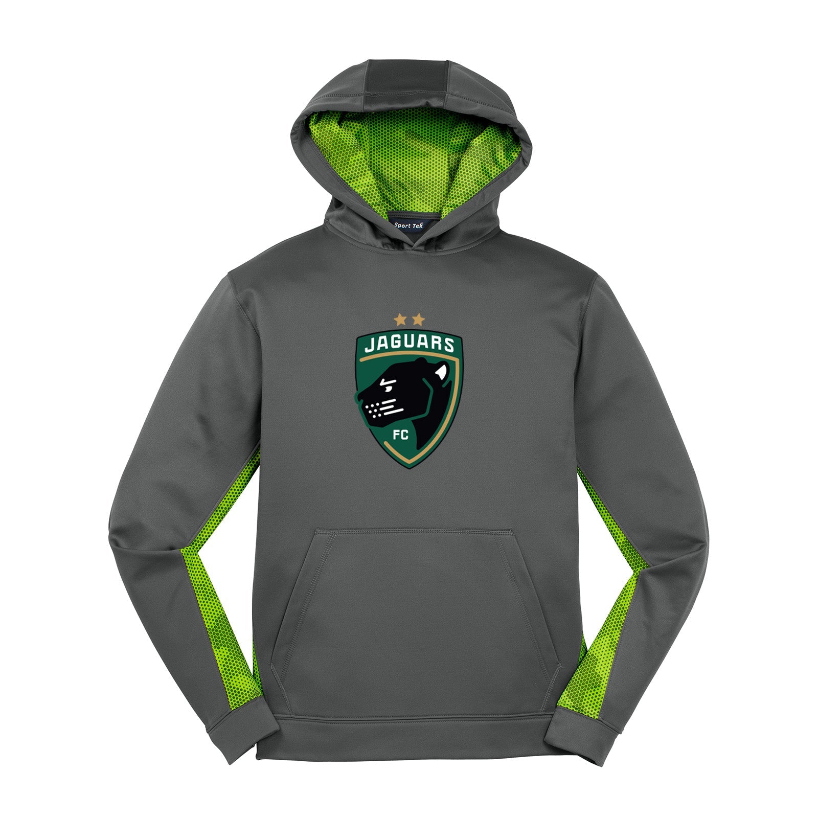 Jaguars Sport-Tek® Youth Sport-Wick® CamoHex Fleece Colorblock Hooded Pullover Printed - Mato & Hash