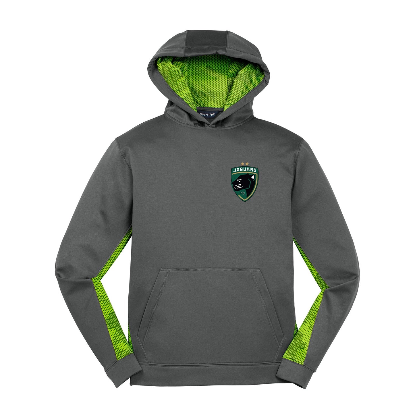 Jaguars Sport-Tek® Youth Sport-Wick® CamoHex Fleece Colorblock Hooded Pullover Printed - Mato & Hash