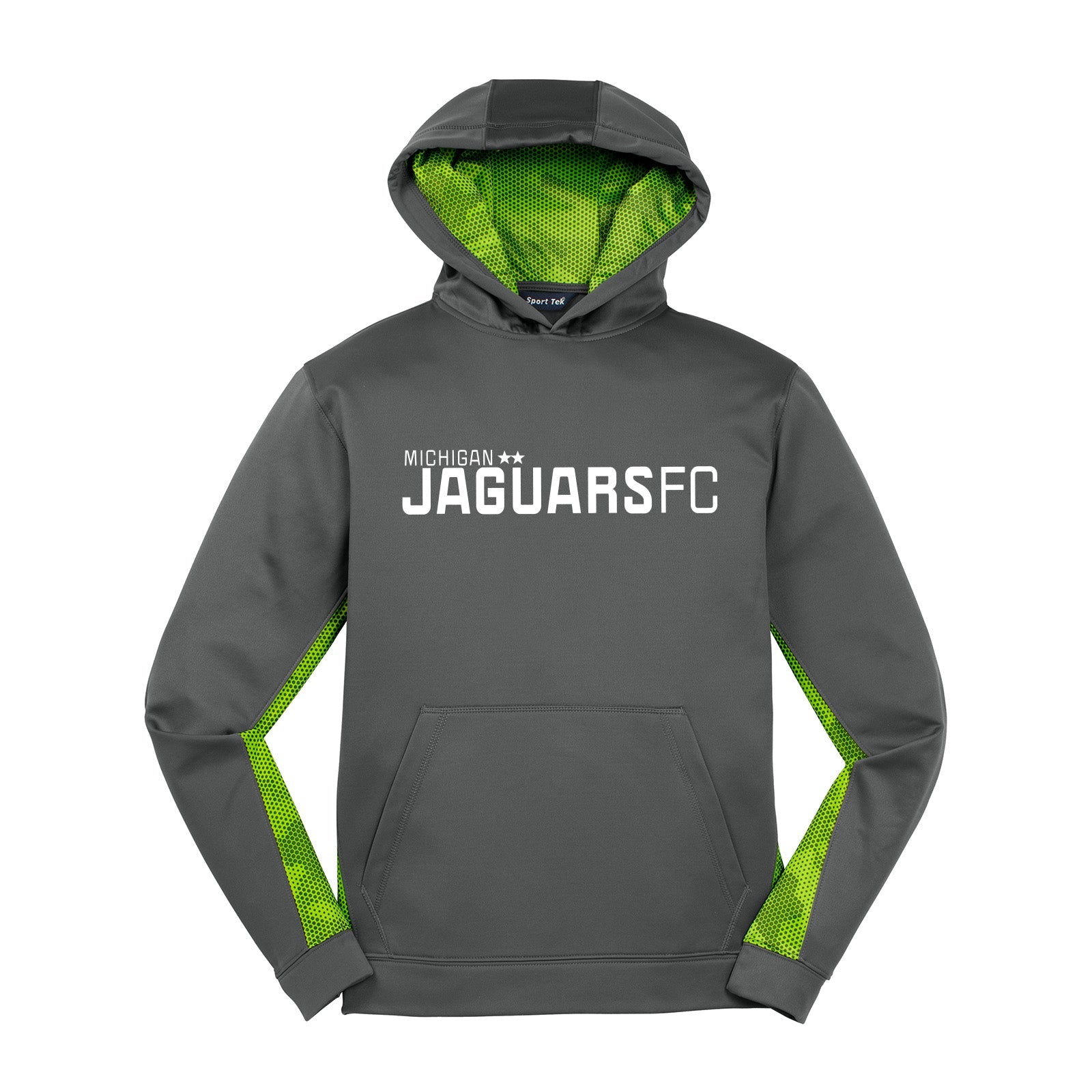 Jaguars Sport-Tek® Youth Sport-Wick® CamoHex Fleece Colorblock Hooded Pullover Printed - Mato & Hash