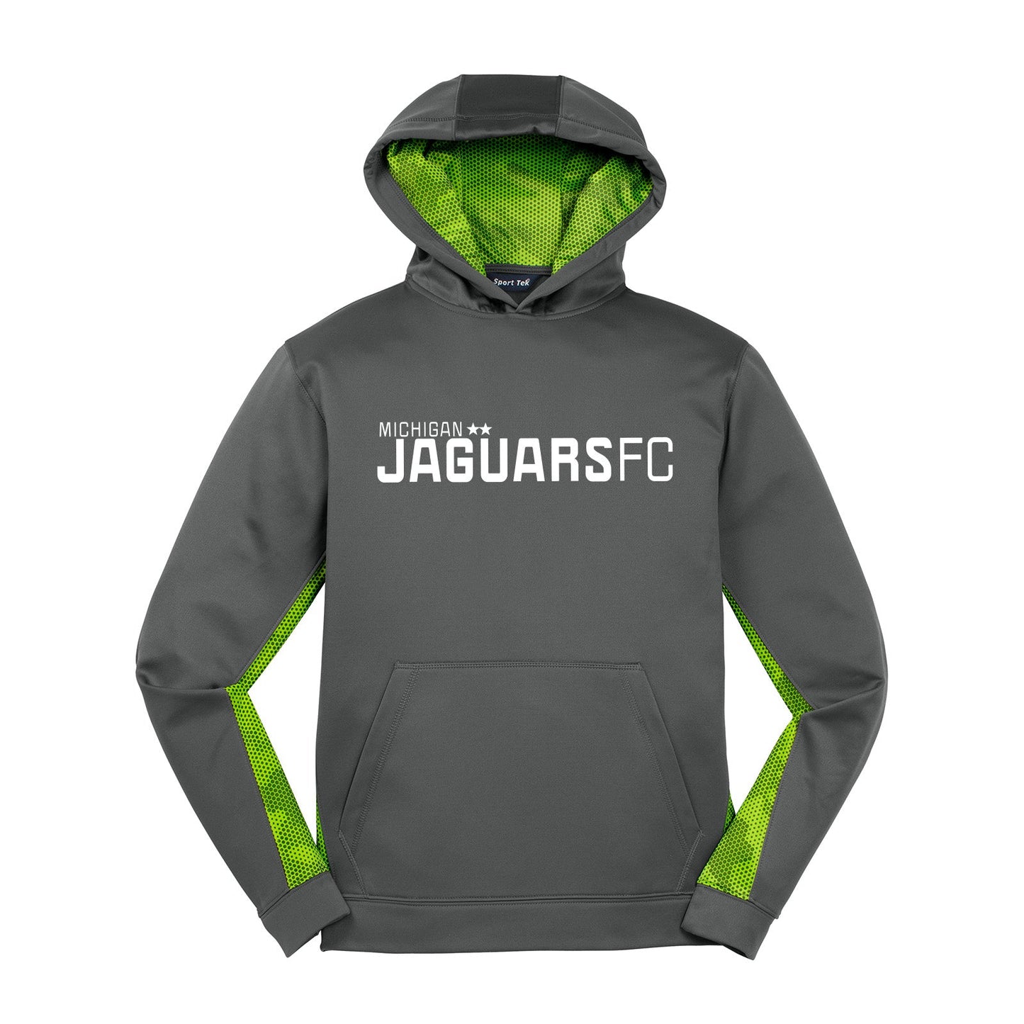 Jaguars Sport-Tek® Youth Sport-Wick® CamoHex Fleece Colorblock Hooded Pullover Printed - Mato & Hash