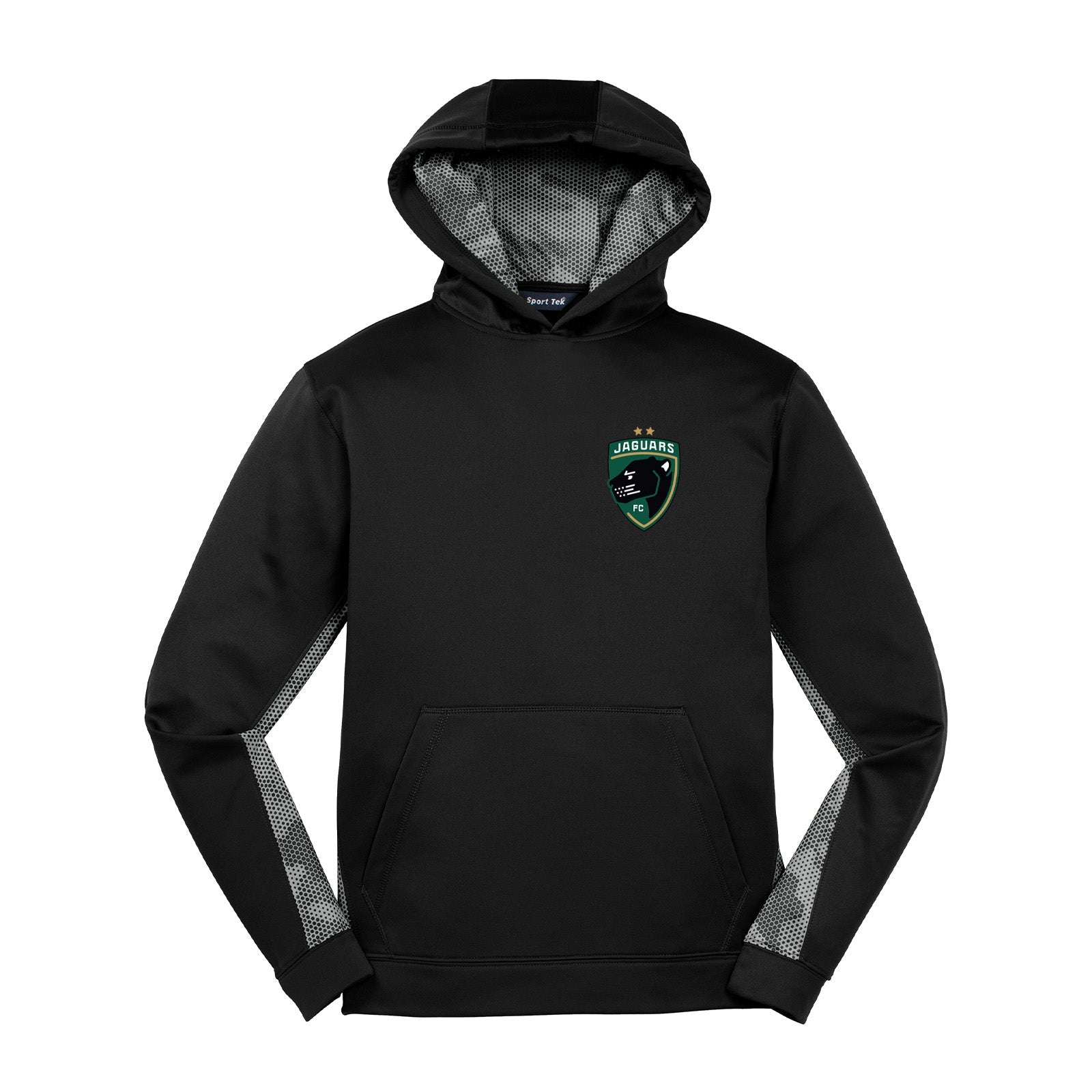 Jaguars Sport-Tek® Youth Sport-Wick® CamoHex Fleece Colorblock Hooded Pullover Printed - Mato & Hash