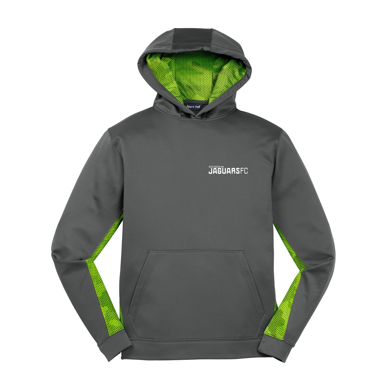 Jaguars Sport-Tek® Youth Sport-Wick® CamoHex Fleece Colorblock Hooded Pullover Printed - Mato & Hash