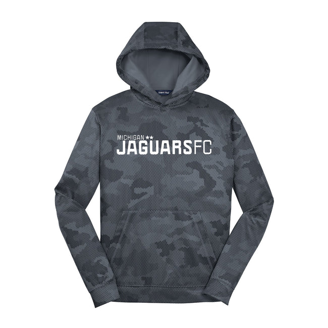 Jaguars Sport-Tek® Youth Sport-Wick® CamoHex Fleece Hooded Pullover Printed Wordmark