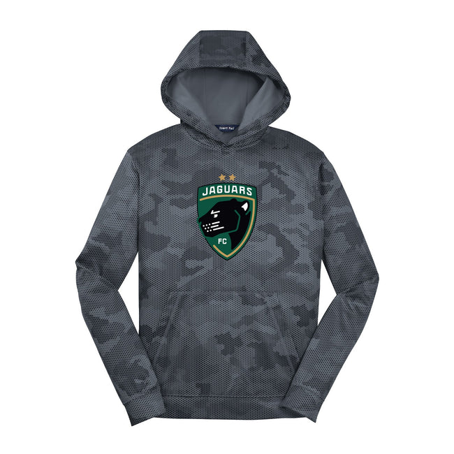 Jaguars Sport-Tek® Youth Sport-Wick® CamoHex Fleece Hooded Pullover Printed Full Crest