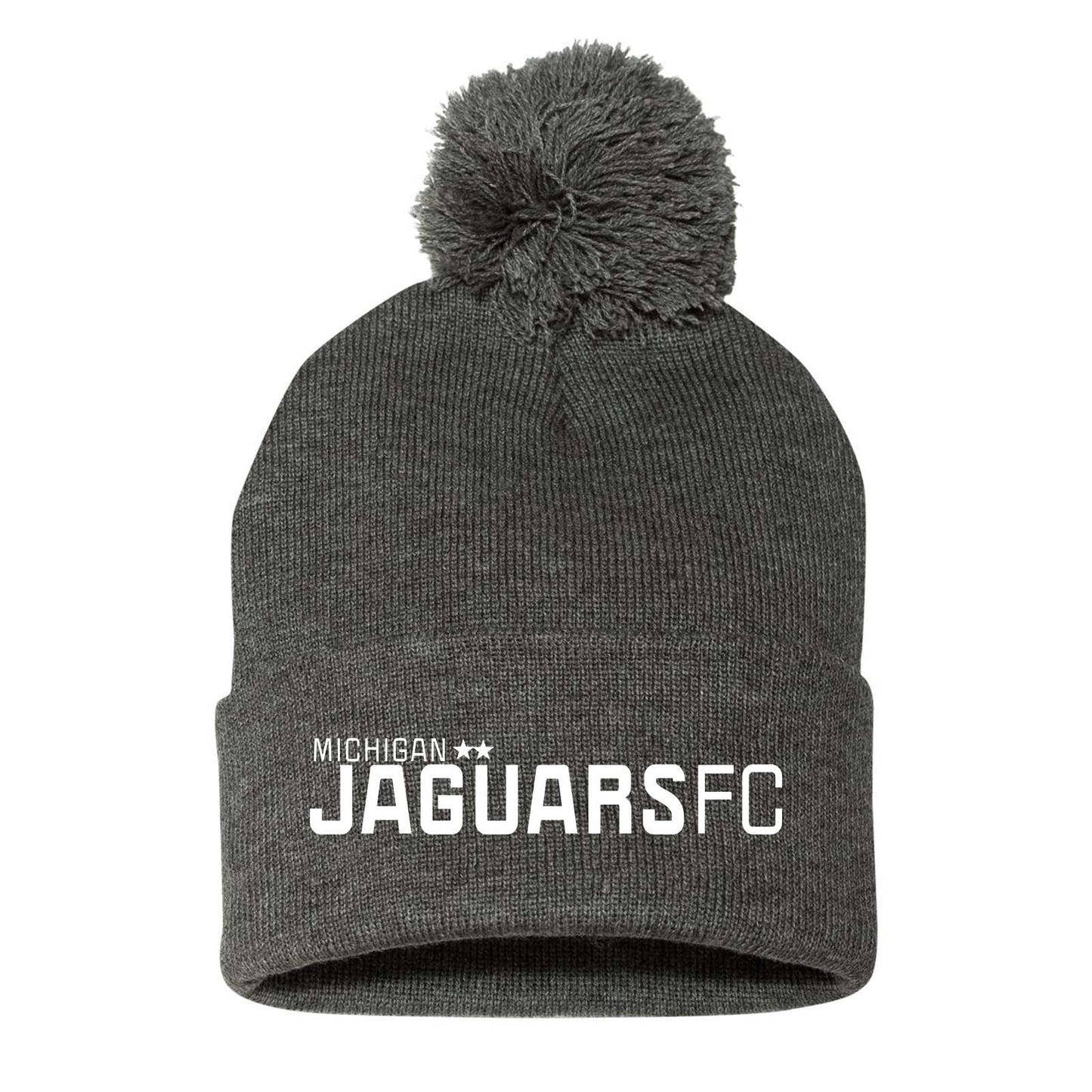 Jaguars Sportsman Pom-Pom 12" Knit Beanie Embroidered - Mato & Hash