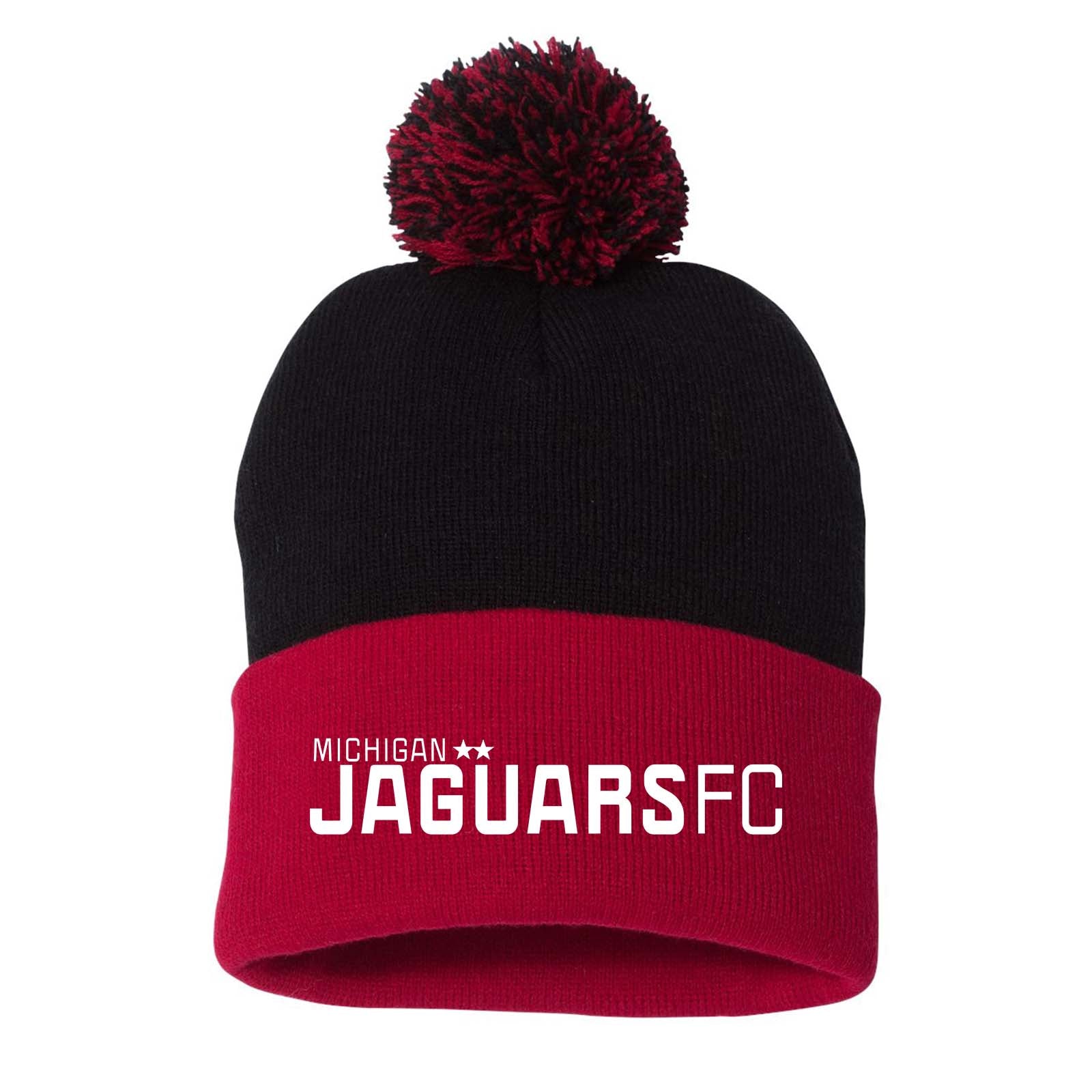 Jaguars Sportsman Pom-Pom 12" Knit Beanie Embroidered - Mato & Hash