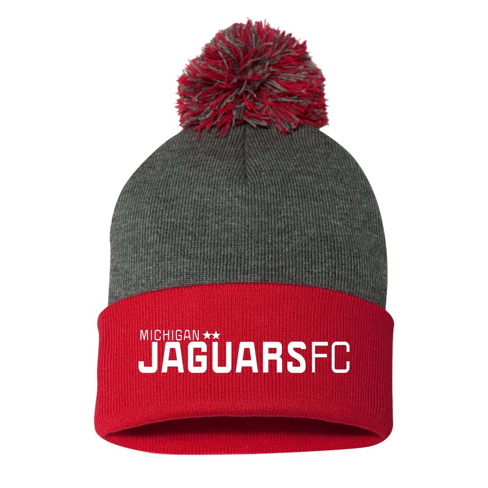 Jaguars Sportsman Pom-Pom 12" Knit Beanie Embroidered - Mato & Hash