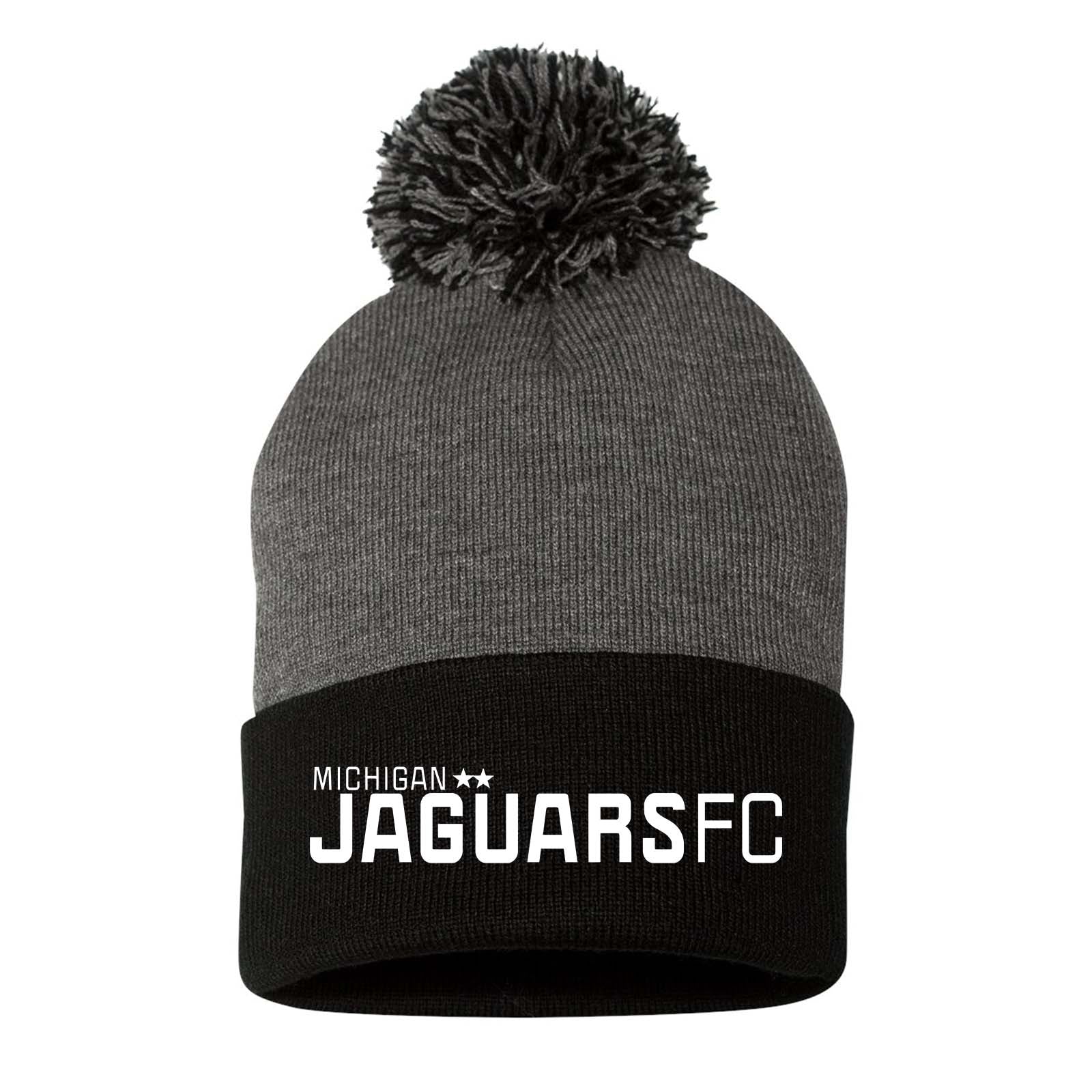 Jaguars Sportsman Pom-Pom 12" Knit Beanie Embroidered - Mato & Hash