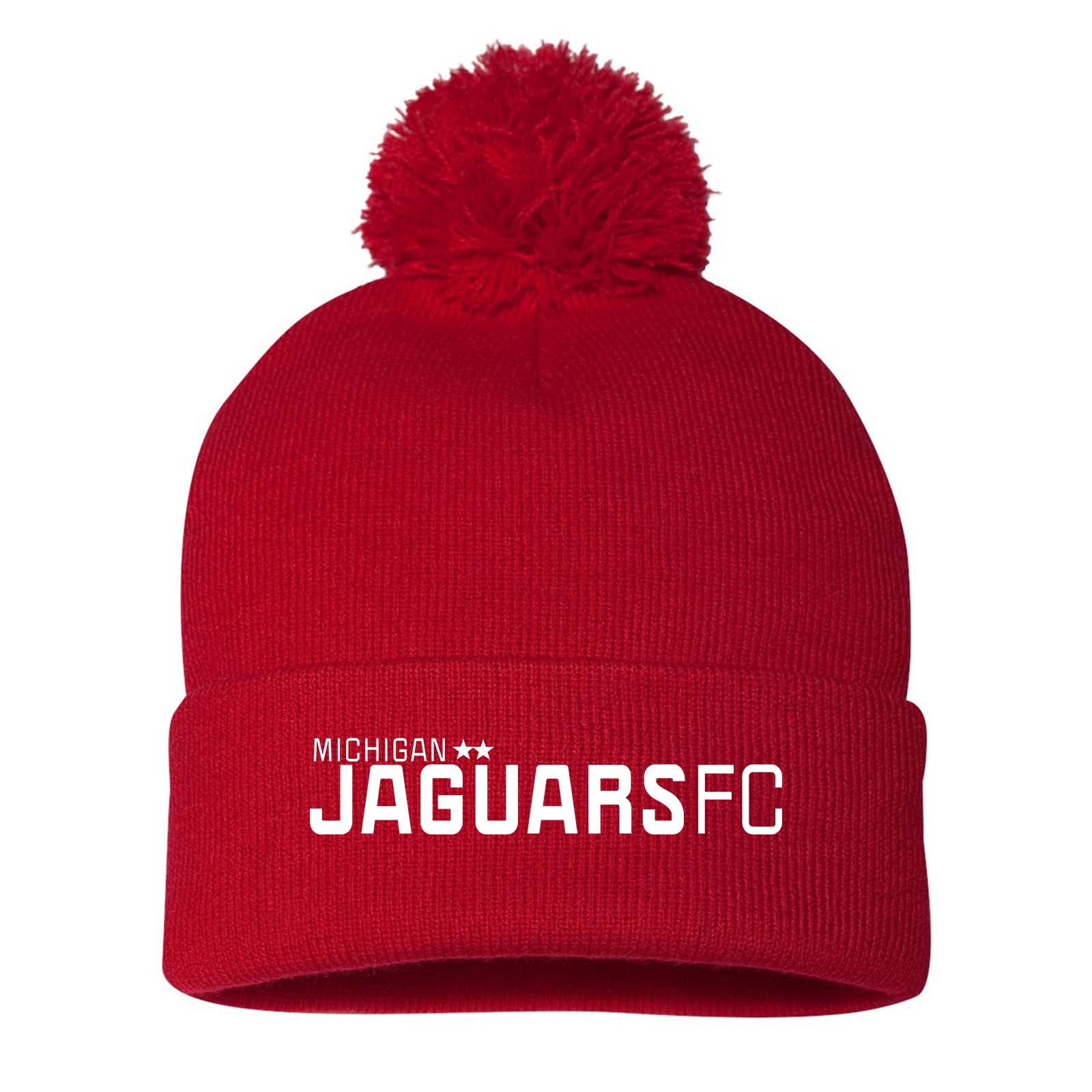 Jaguars Sportsman Pom-Pom 12" Knit Beanie Embroidered - Mato & Hash