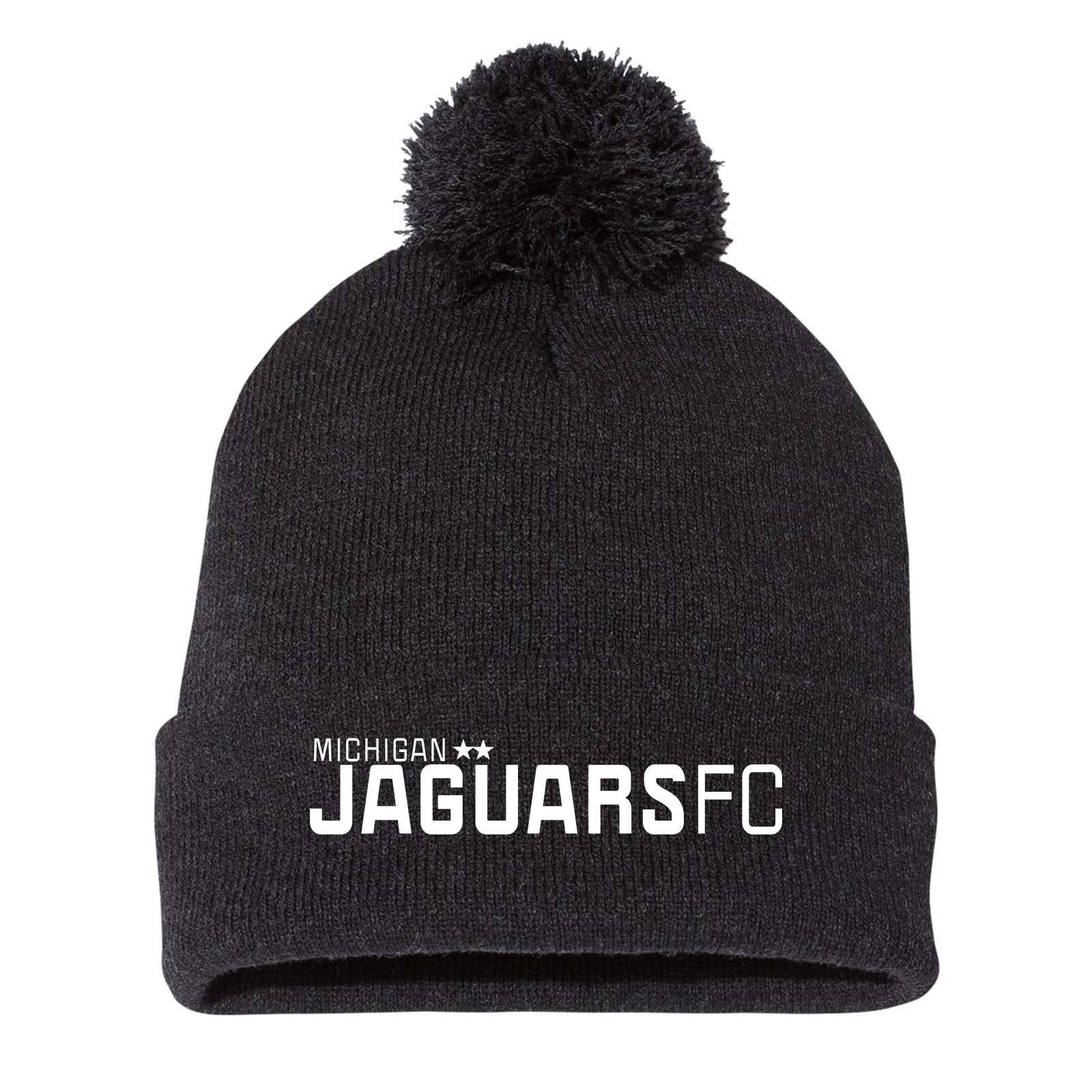 Jaguars Sportsman Pom-Pom 12" Knit Beanie Embroidered - Mato & Hash