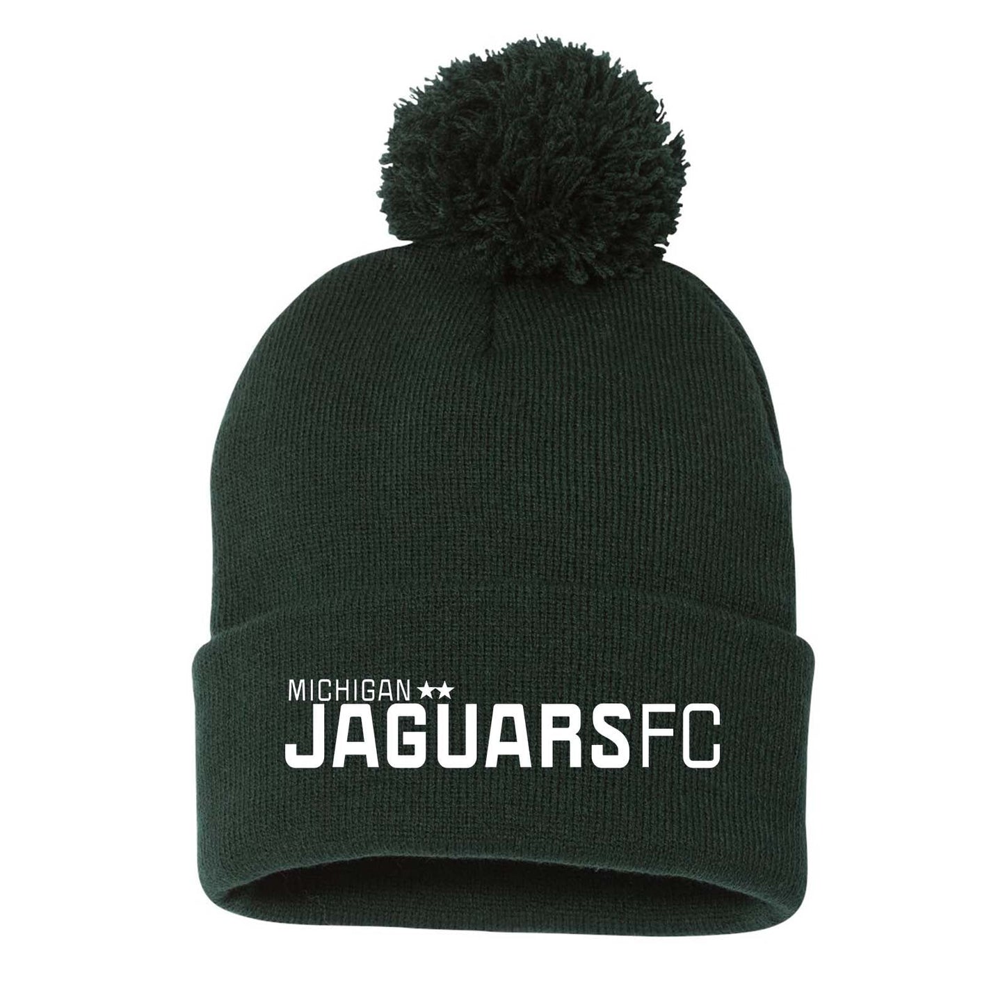 Jaguars Sportsman Pom-Pom 12" Knit Beanie Embroidered - Mato & Hash