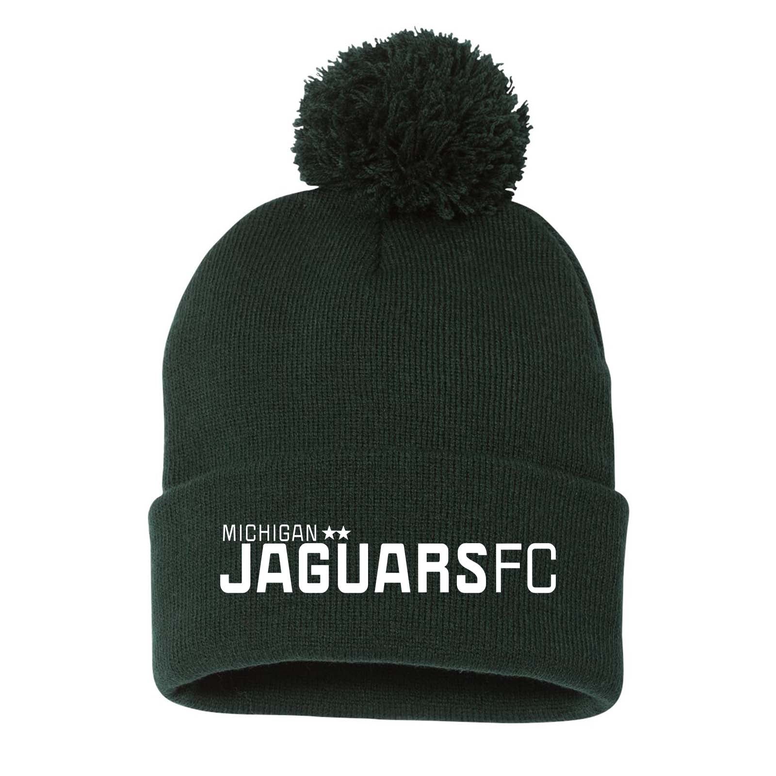 Jaguars Sportsman Pom-Pom 12" Knit Beanie Embroidered - Mato & Hash