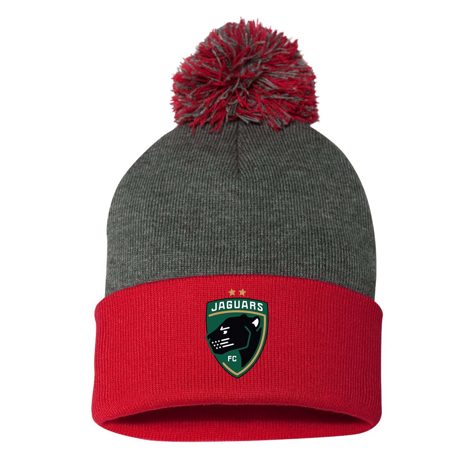 Jaguars Sportsman Pom-Pom 12" Knit Beanie Embroidered - Mato & Hash