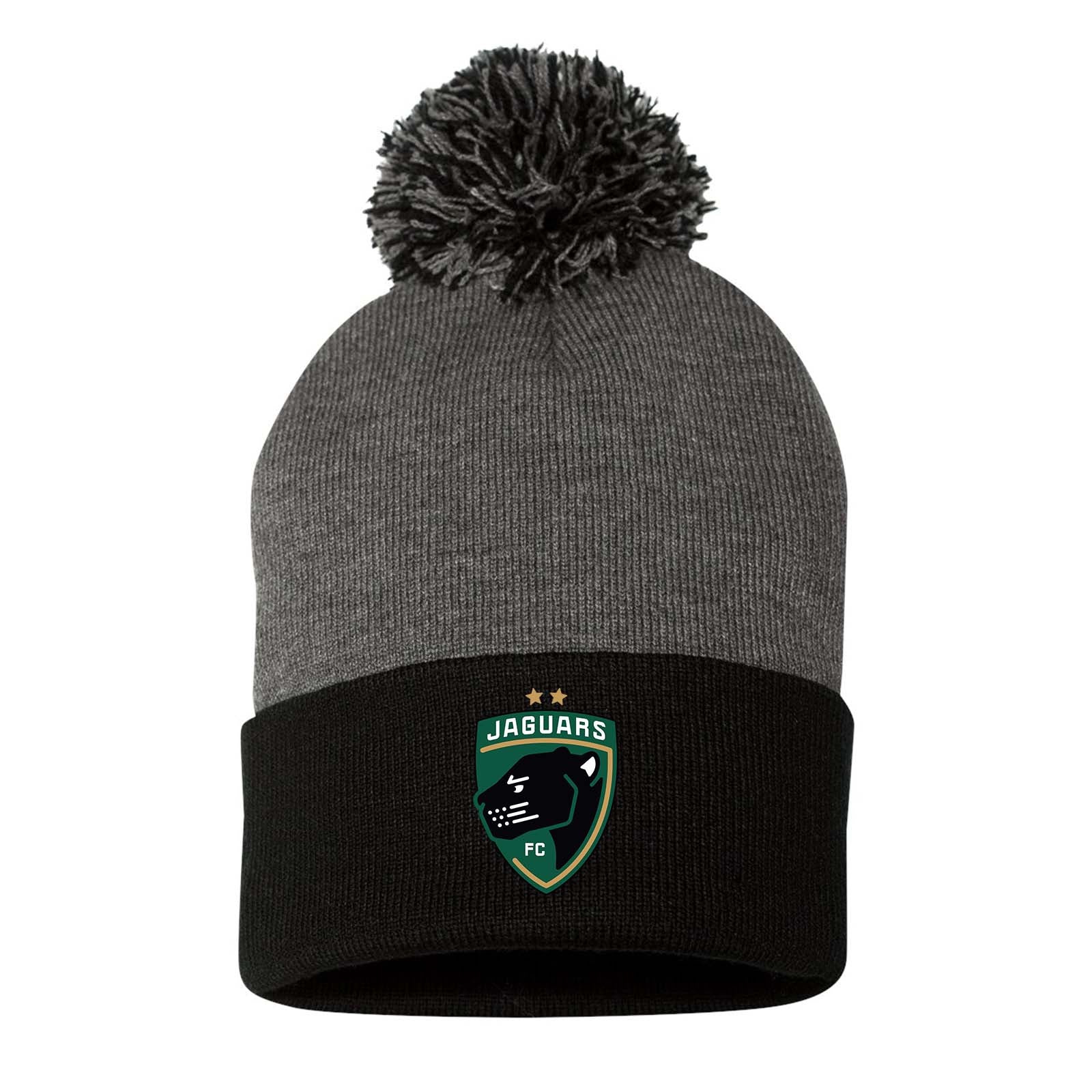 Jaguars Sportsman Pom-Pom 12" Knit Beanie Embroidered - Mato & Hash