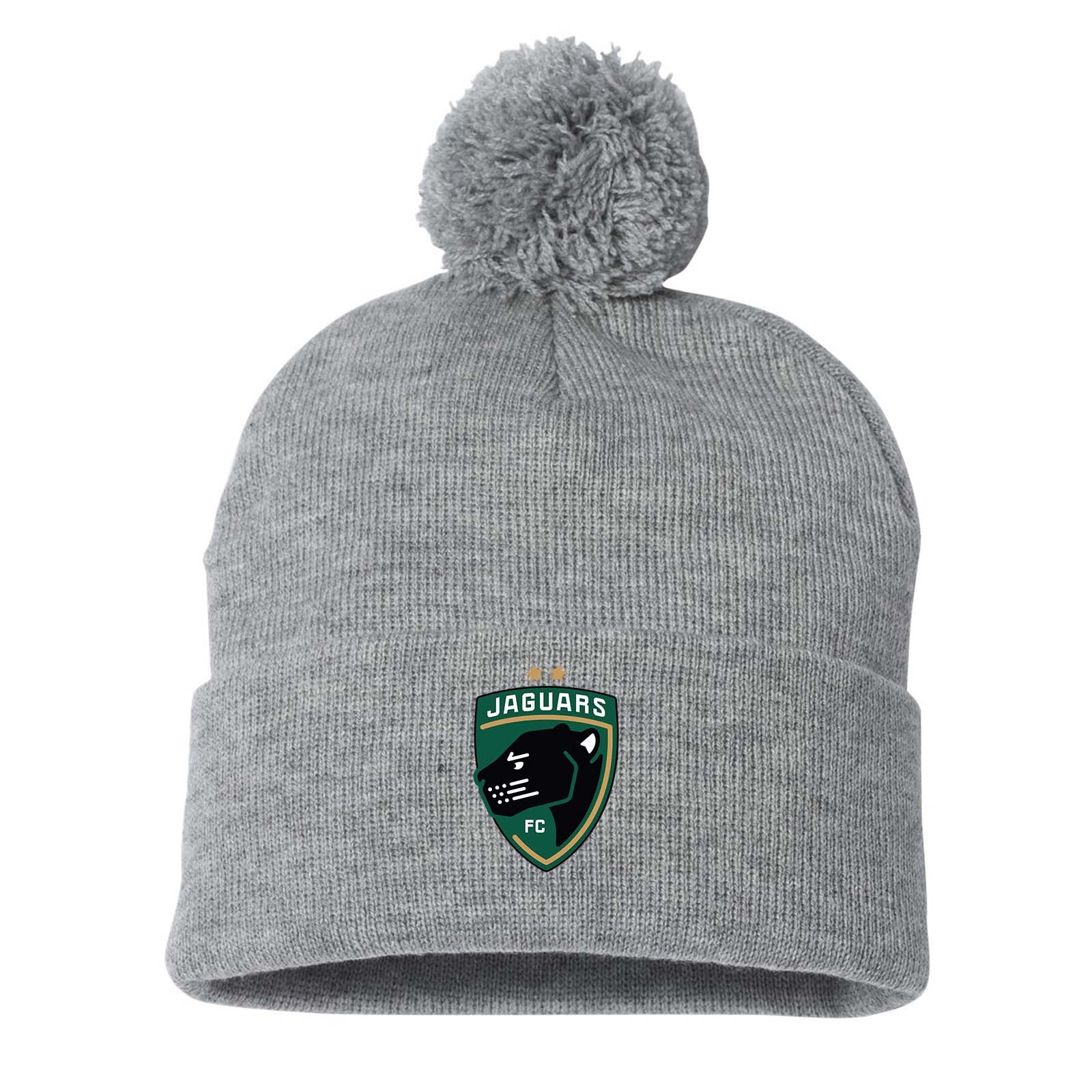 Jaguars Sportsman Pom-Pom 12" Knit Beanie Embroidered - Mato & Hash