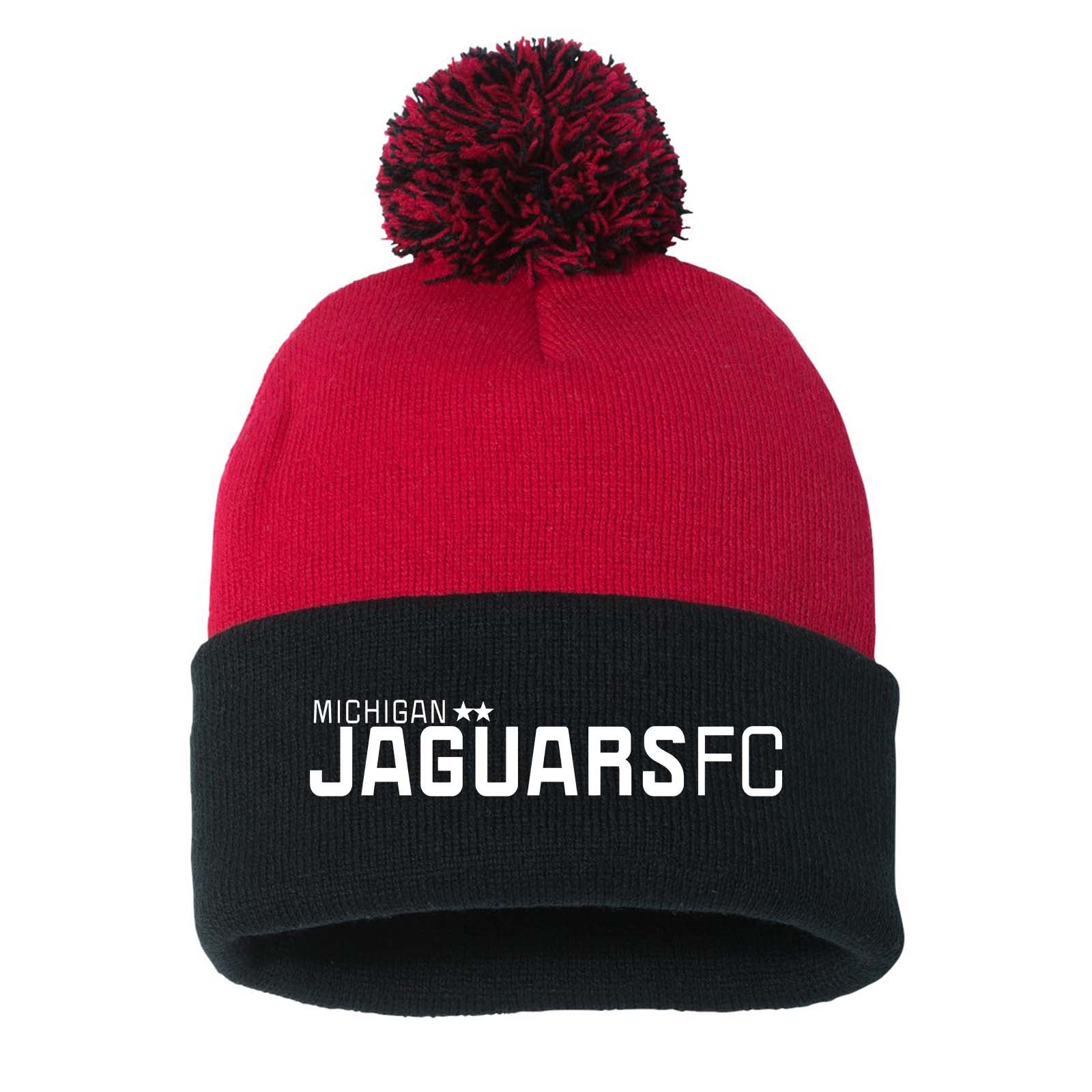 Jaguars Sportsman Pom-Pom 12" Knit Beanie Embroidered - Mato & Hash