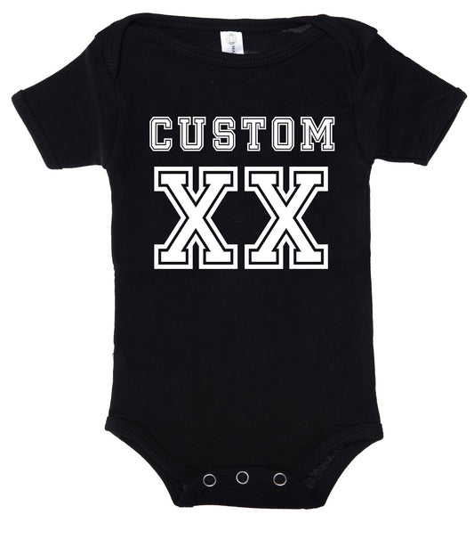 Jersey-Style Custom Name & Year Cotton Baby Romper - Mato & Hash