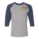 JERZEES Triblend Three-Quarter Raglan Baseball T-Shirt Embroidery - Mato & Hash