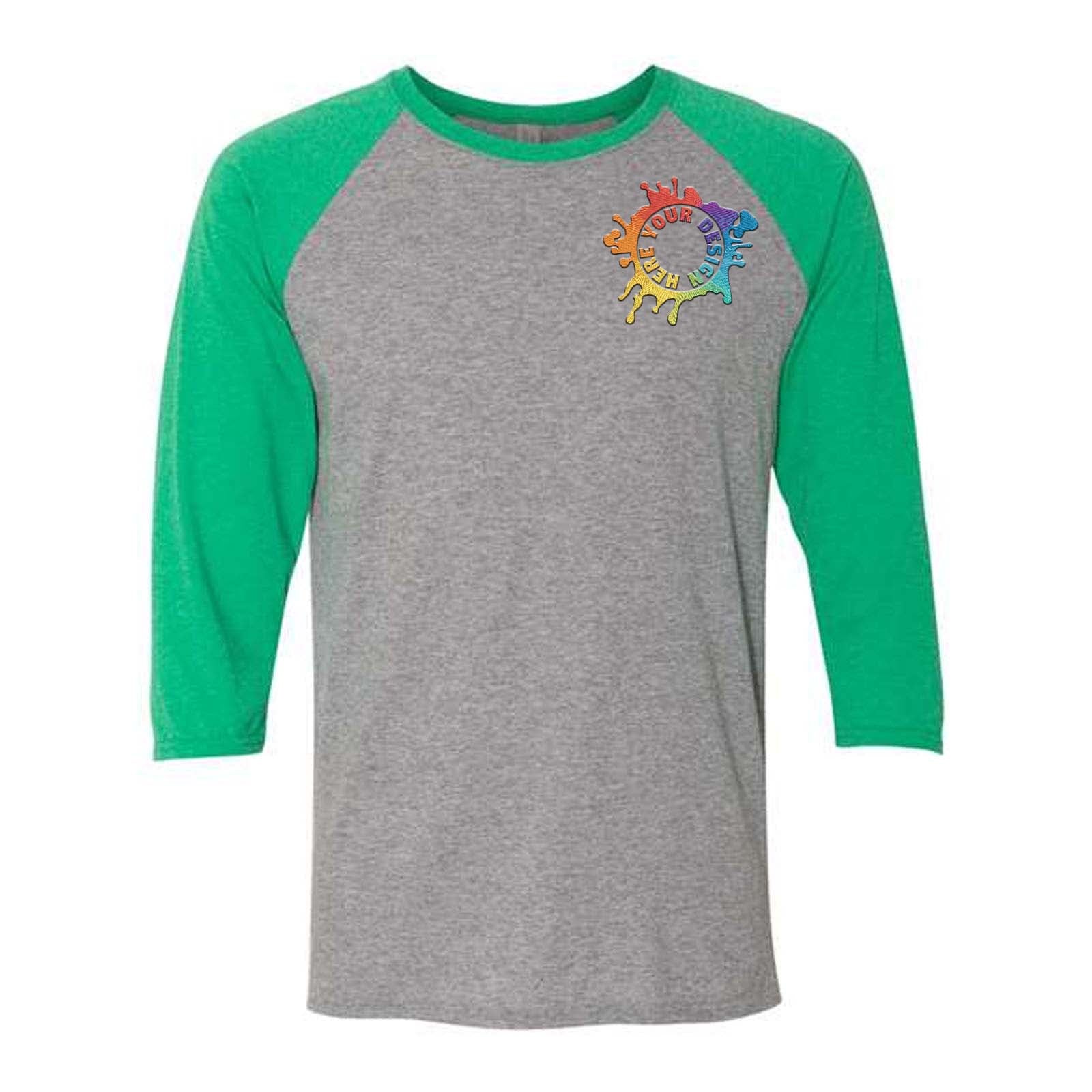 JERZEES Triblend Three-Quarter Raglan Baseball T-Shirt Embroidery - Mato & Hash