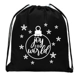 Joy to the World Ornament Mini Polyester Drawstring Bag