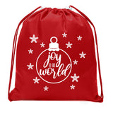 Joy to the World Ornament Mini Polyester Drawstring Bag - Mato & Hash
