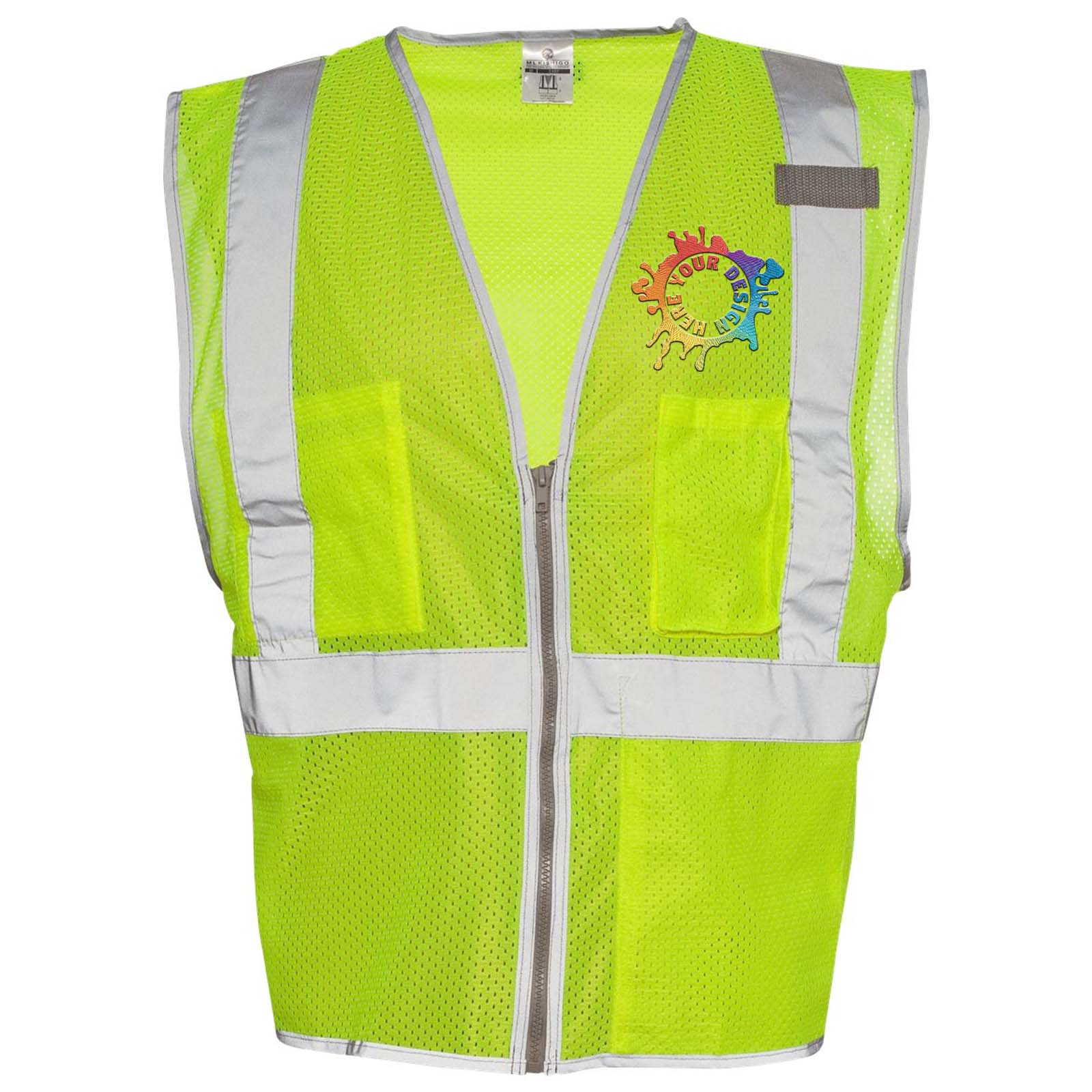 Kishigo - Premium Brilliant Series® Three-Pocket Zippered Mesh Vest Embroidery - Mato & Hash
