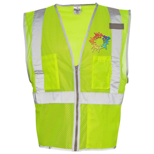 Kishigo - Premium Brilliant Series® Three-Pocket Zippered Mesh Vest Embroidery - Mato & Hash