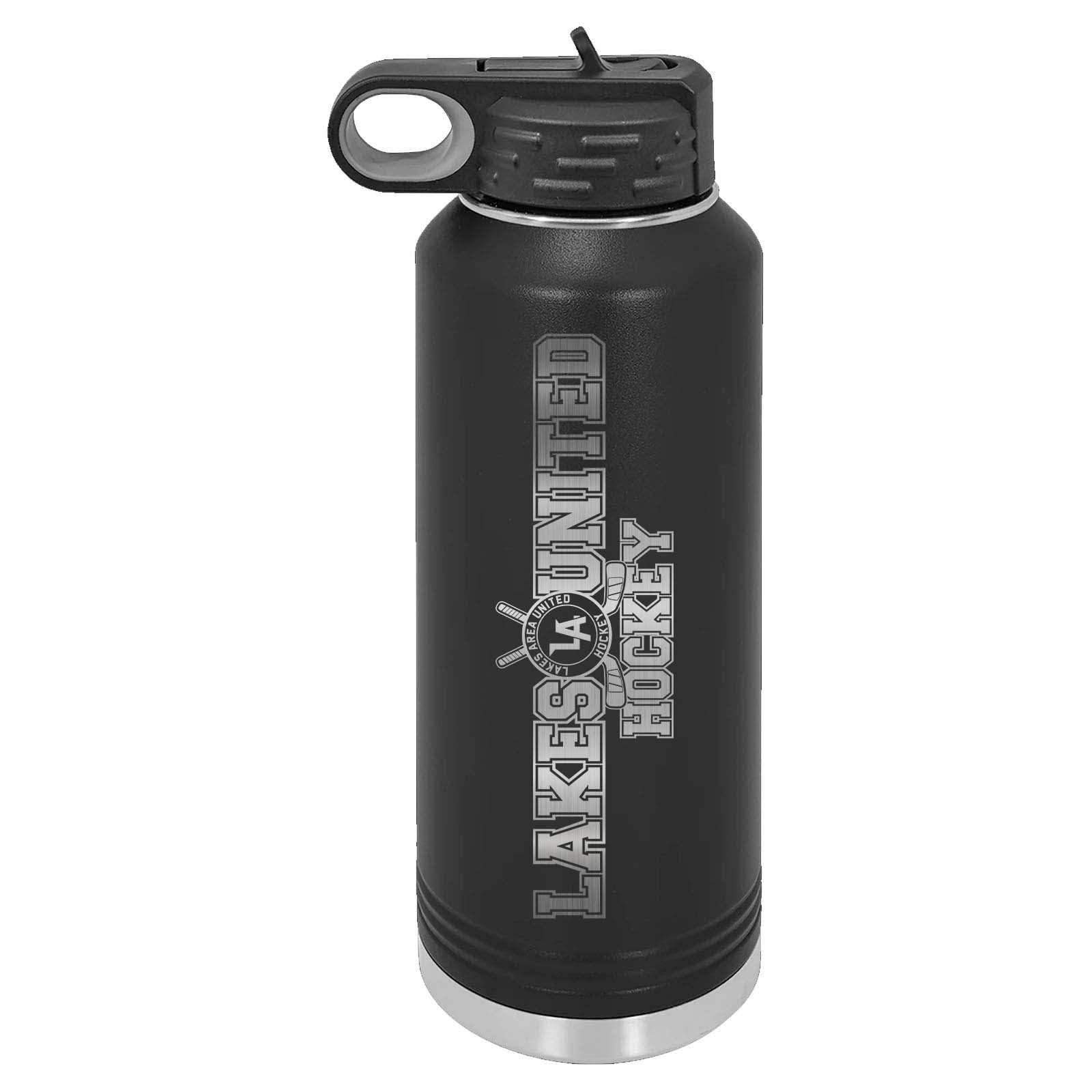 Lakes United Hockey Laser Engraved 32oz Water Bottle with Flip Lid - Mato & Hash