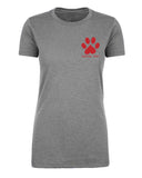 Left Chest Heart Paw Print - Custom Text Womens T Shirts - Mato & Hash