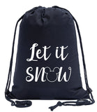 Let It Snow Cotton Drawstring Bag