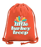 Little Turkey Troop Thanksgiving Cotton Drawstring Bag - Mato & Hash