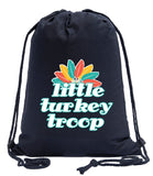 Little Turkey Troop Thanksgiving Cotton Drawstring Bag - Mato & Hash