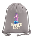 Llama Pinata Custom Name's Loot Halloween Cotton Drawstring Bag - Mato & Hash