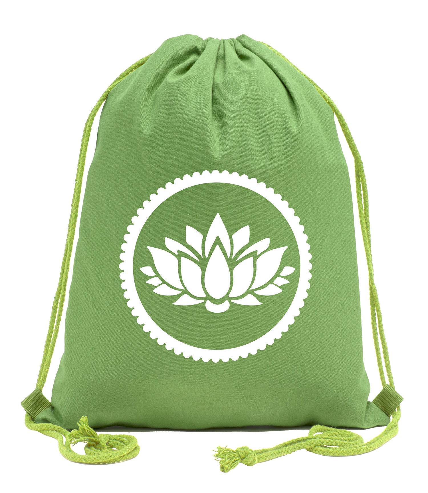 Lotus Flower Cotton Drawstring Bag - Mato & Hash