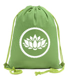 Lotus Flower Cotton Drawstring Bag