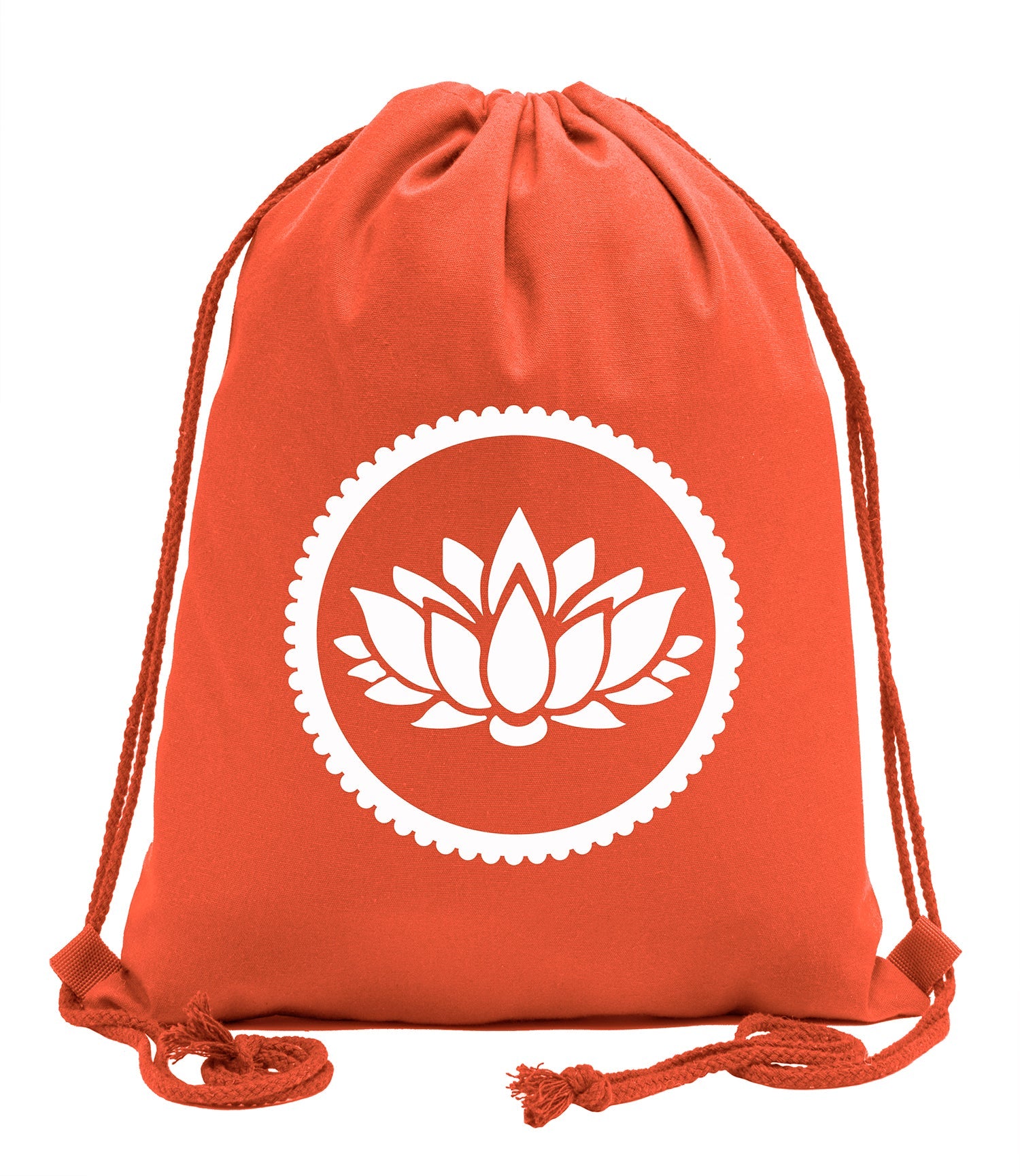 Lotus Flower Cotton Drawstring Bag - Mato & Hash