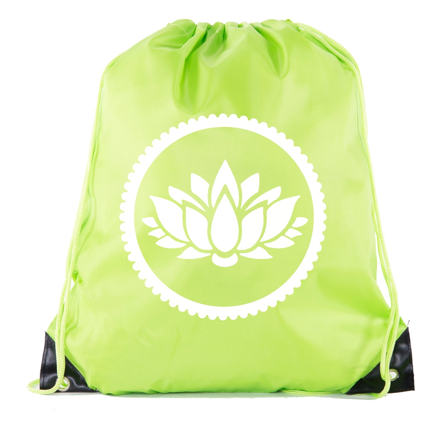 Lotus Flower Polyester Drawstring Bag - Mato & Hash