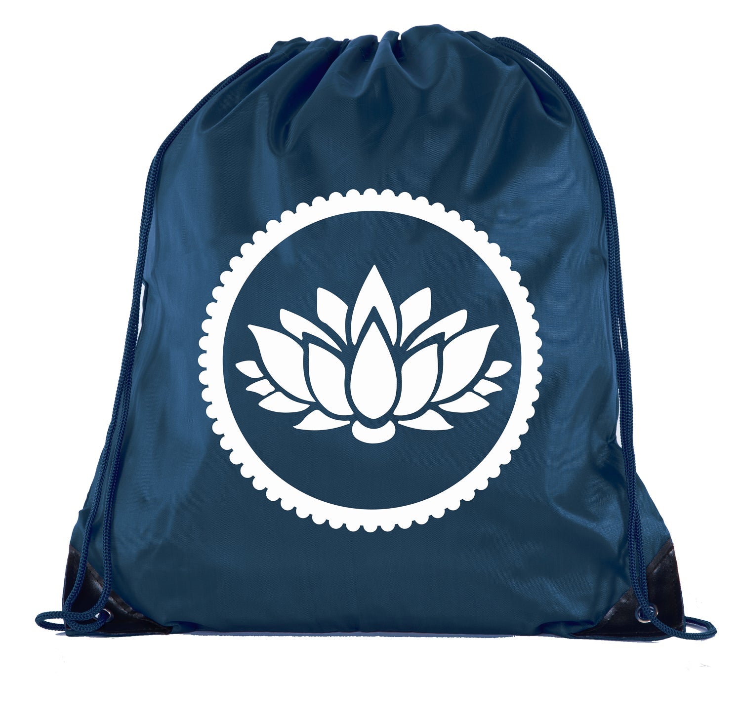 Padmasana Lotus Flower Cotton Drawstring Bag