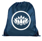 Lotus Flower Polyester Drawstring Bag - Mato & Hash