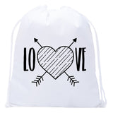 Love + Hearts & Arrows Valentine's Day Mini Polyester Drawstring Bag - Mato & Hash