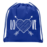 Love + Hearts & Arrows Valentine's Day Mini Polyester Drawstring Bag - Mato & Hash