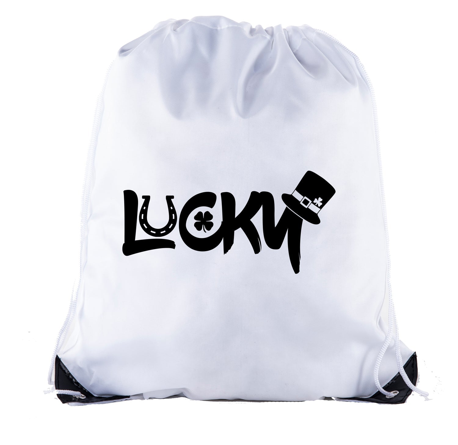 Lucky St. Patrick's Day Polyester Drawstring Bag - Mato & Hash