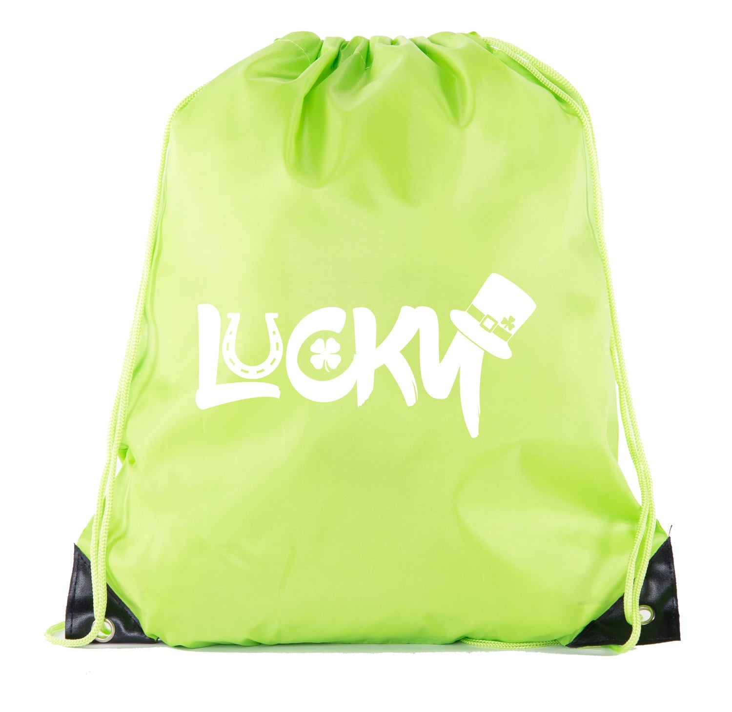 Lucky St. Patrick's Day Polyester Drawstring Bag - Mato & Hash