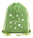 Lucky St. Patrick's Day Shamrocks Cotton Drawstring Bag - Mato & Hash