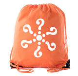 Mandala Question Marks Polyester Drawstring Bag - Mato & Hash