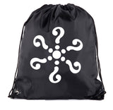 Mandala Question Marks Polyester Drawstring Bag