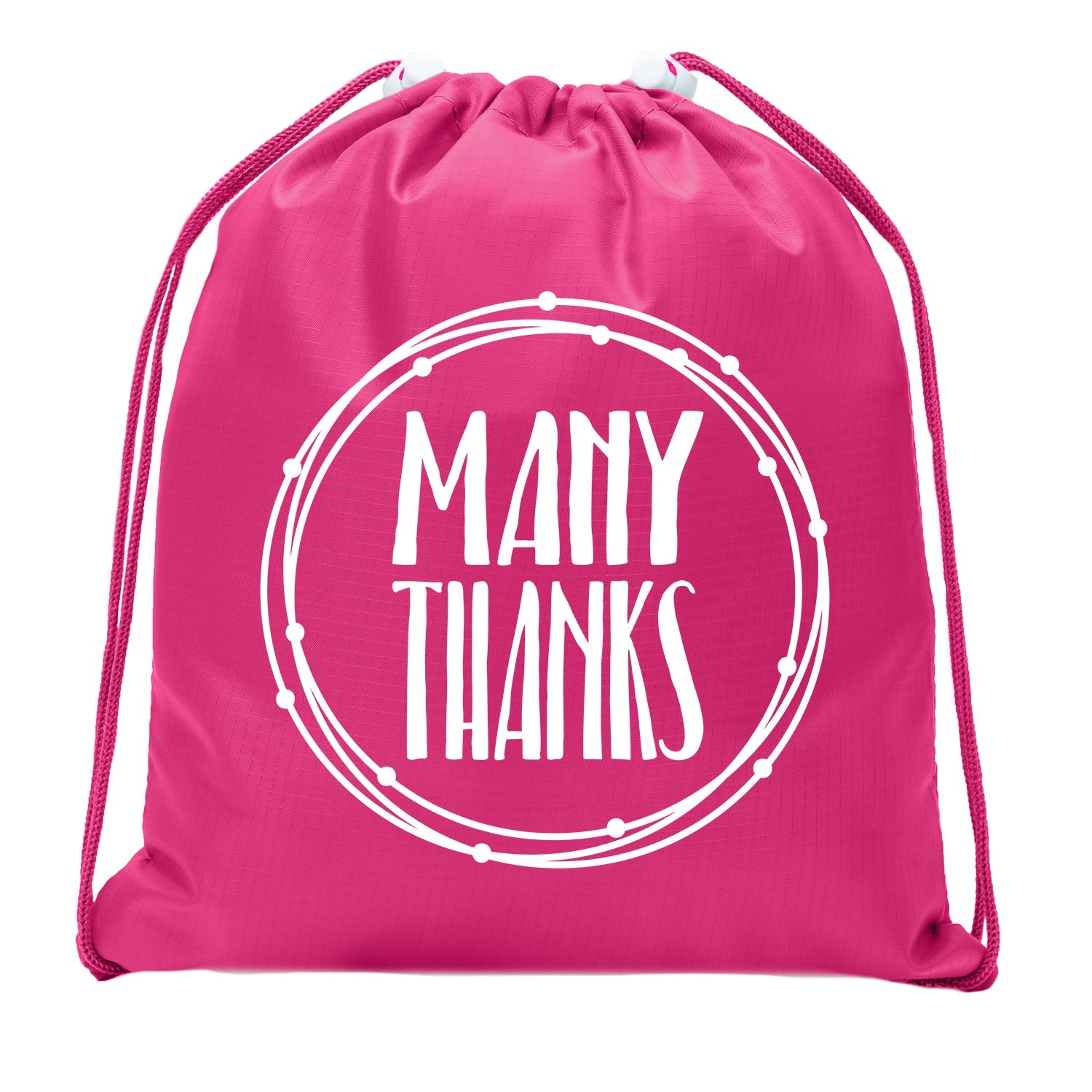 Many Thanks - Circle - Mini Polyester Drawstring Bag - Mato & Hash