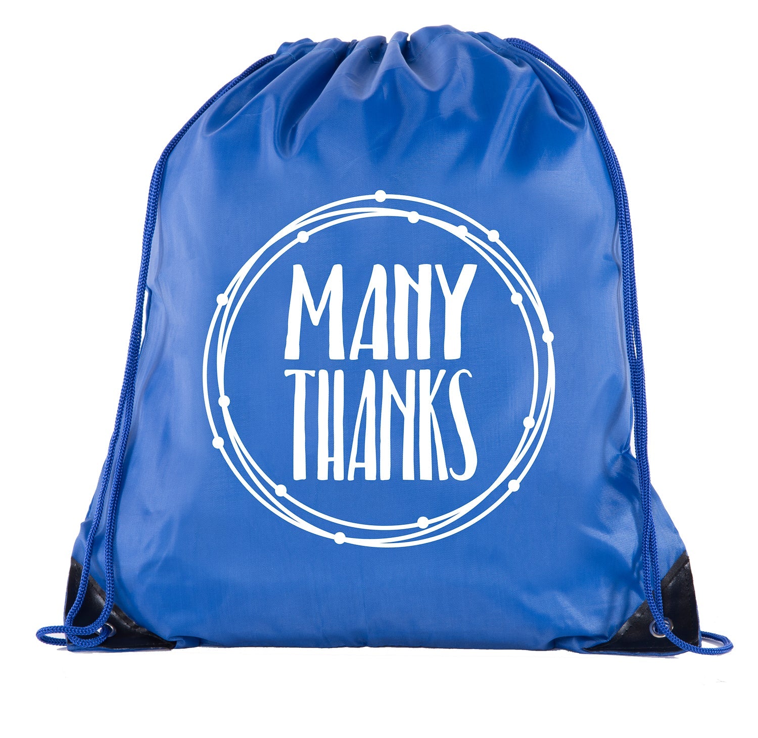 Many Thanks - Circle - Polyester Drawstring Bag - Mato & Hash